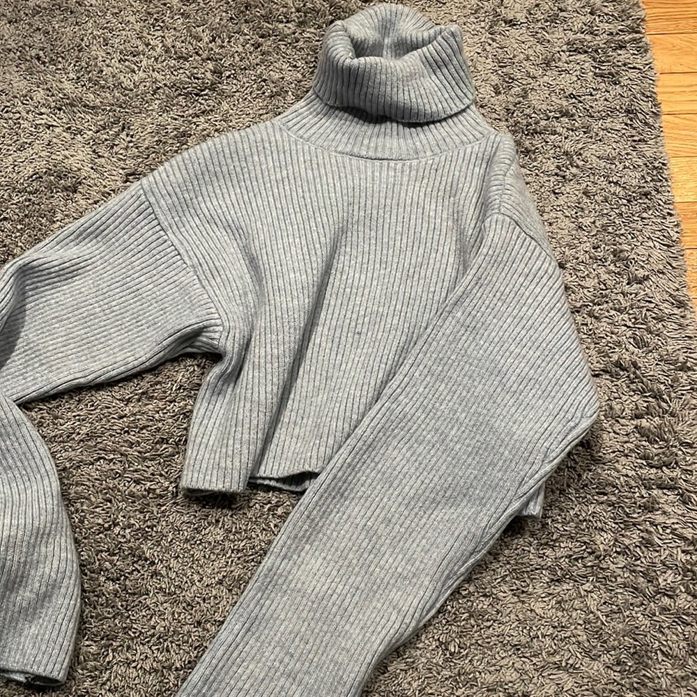 Blue cropped sweater